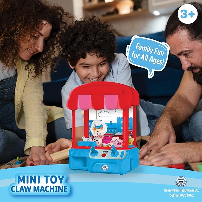Mini Claw Machine Toy for Kids – Arcade Grabber Game with Joystick, Plush Prizes & Tokens – Portable Prize Machine for Boys & Girls – Fun Family Game & Gift