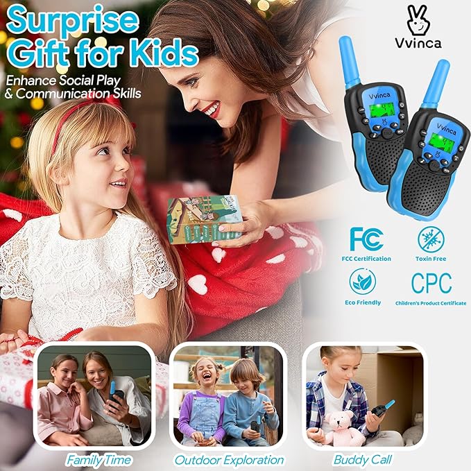 Vvinca Walkie Talkies for Kids 4 Packs