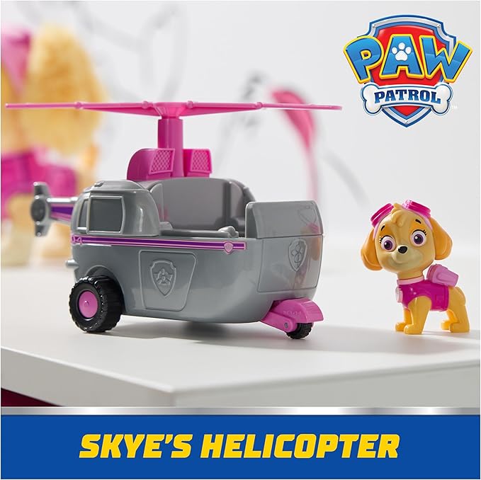 PAW Patrol, Skye’s Helicopter, Toy Vehicle with Collectible Action Figure, Sustainably Minded Kids Toys for Boys & Girls Ages 3 and Up