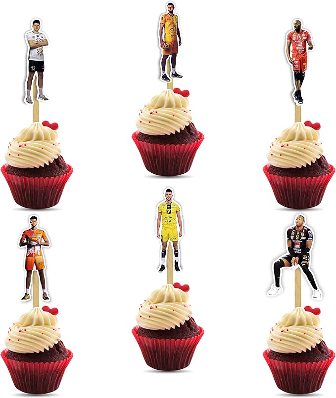 Volleyball Cupcake Topper – Sports Theme Cupcake Topper for Birthday Celebrations and Team Parties, Volleyball Inspired Decorative Cake Topper for Dessert Tables.