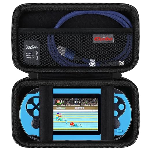 Elonbo Carrying Case for TaddToy/WELLST·G/Beijue/FAMILY POCKET/CCTU/X- JOYKIDS/GREENCREEK/Beico/KAVOYI/GuaiyeyeAP/TEBIYOU Handheld Game Console, Portable Electronic Gaming Player Bag, Black