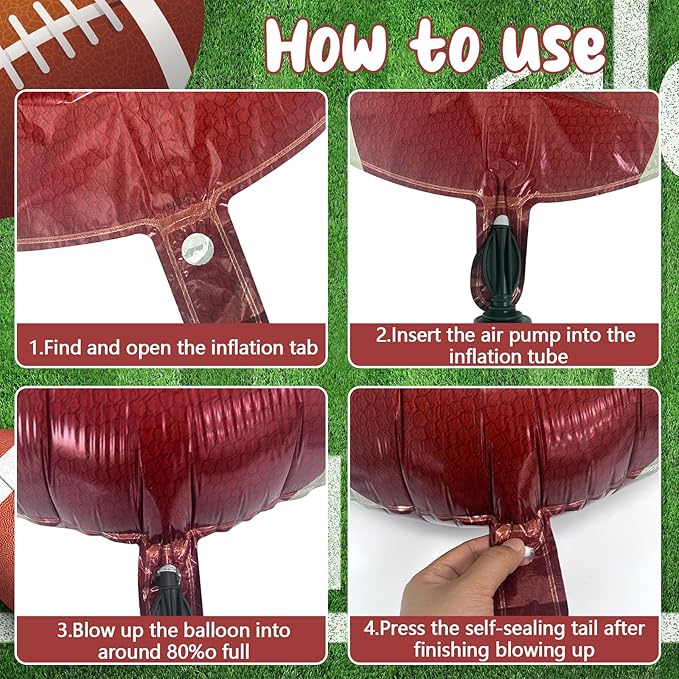American Football Balloons 12pcs 20 inches Rugby Ball Balloon Football Party Balloon for Tailgate Game Day Sport Themed Birthday Party Decorations