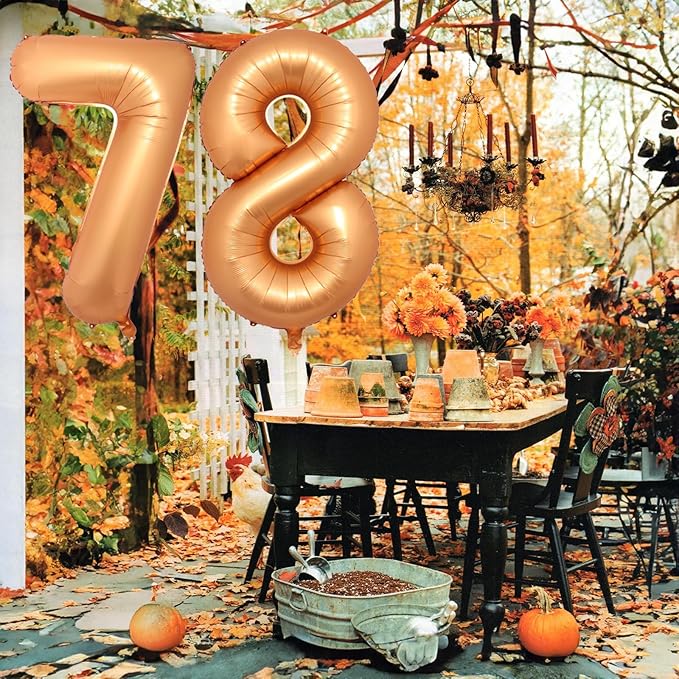 40 Inch Number 5 Balloon, Big Foil Self Inflating 5th Birthday Number Balloons Orange Decor, 0-9 Set Helium Ballons for Girls Kids Birthday Party Anniversary Celebration Party Decorations Supplies