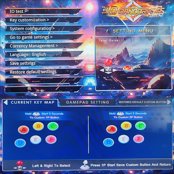 RegiisJoy 32000 mini Pandoras Box 78SArcade Game Console, 4 Player 3D Magical Modified Game, Search Save Delete Cheat Function, Favorite List, One-Button Combo, 128G TF, 12 Classification