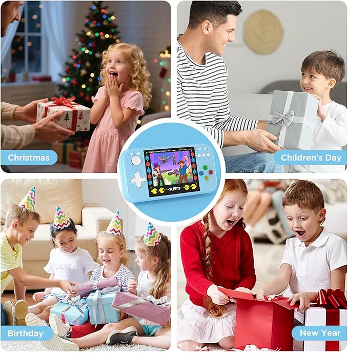 Handheld Game for Kids, Portable Video Game Console with 500 Retro Games, AV Output Old School Systems Plug & Play Video Games for Kids & Adults (Singles Gaming )