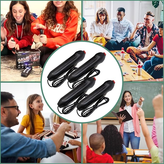 Digital Energy 4 Joystick Buzzers for use with The Game Buzzer System - Great for Jeopardy, Family Feud, Trivia and Buzzer Games - 4 Buzzers