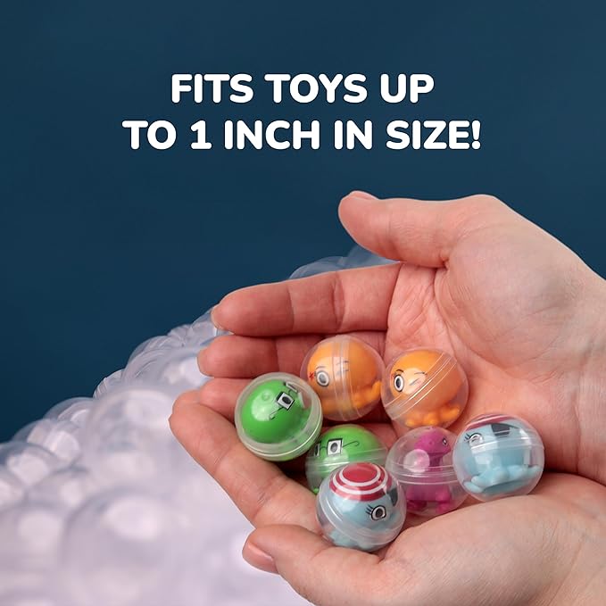 Capsule Vending Machine Round 100 pcs 1.1 inch - Gumball Machine Capsules Bulk Clear Container - Easter Basket Stuffers Birthday Gifts Pinata Stuffers DIY Craft Supplies - Clear Capsules Empty