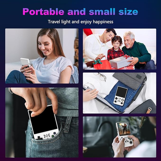 R36MAX Retro Handheld Game Console, 4.0 Inch 720x720 IPS Screen, 64GB Built-in 18,000+ Classic Game, Portable Hand Held Open Source Linux System, 4000mAh Battery Retro Gaming Console(White 64GB)