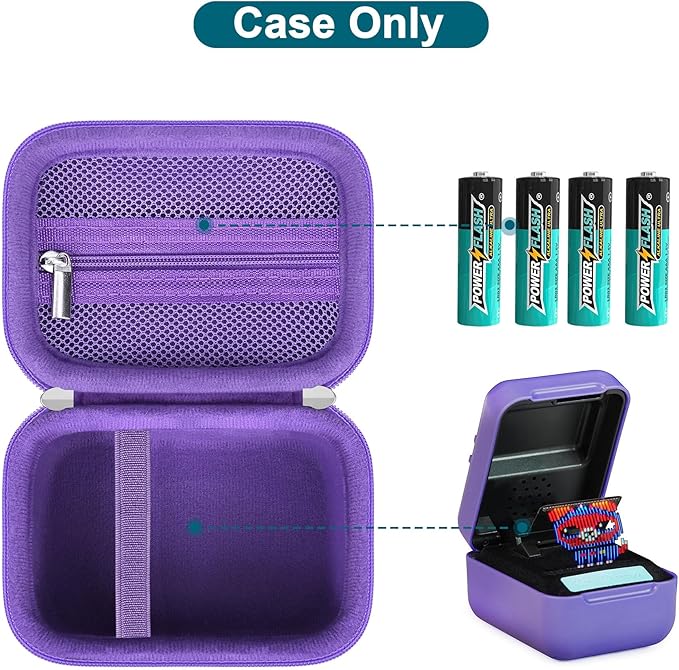 Canboc Hard Carrying Case for Bitzee/Bitzee Disney/Bitzee Magicals Interactive Toy Digital Pet, Virtual Electronic Pets Kids Toys Storage Bag, Purple+Purple (Case Only)