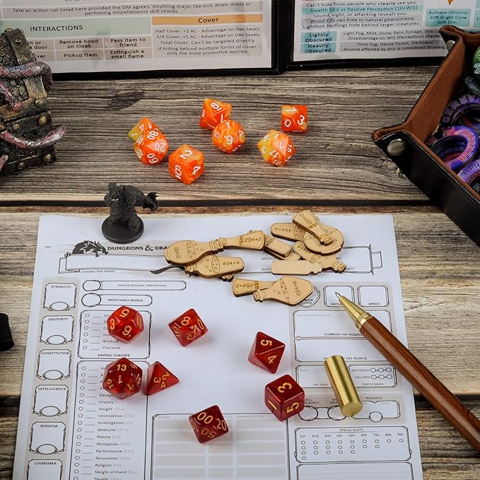 Healing Potion Tokens Set of 21 Wood Laser Cut and Etched DND Accessories for Dungeons and Dragons 5th Edition