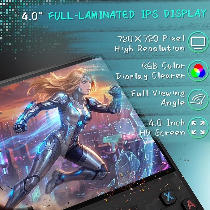 R36MAX Handheld Game Console, 40000+ Games Retro Gaming Console, 256GB TF Card Mini Retro Video Console, 4000mAh Rechargeable 4.0" IPS HD Screen Portable Pocket Arcade (Transparent Black)