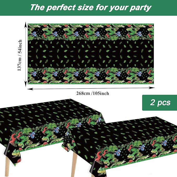 Reptile Lizard Snake Birthday Party Supplies Tableware Kit for 24 Guests Camping Wildlife Snakes Party Plates Napkins Decorations and Favors with Wilderness Jungle Alligator Turtle Tablecloth