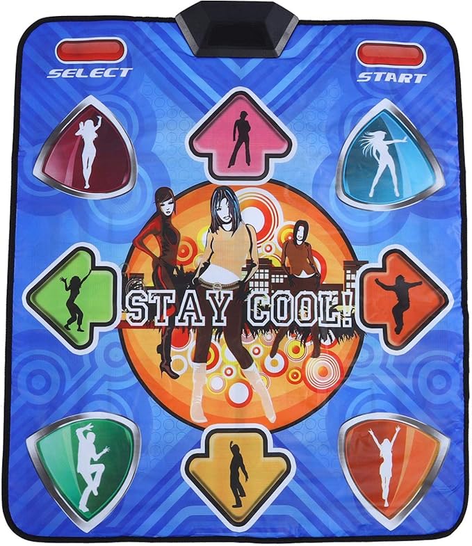 Dual Purpose Dance Pad, Non-slip Portable Double Players Dance Mat Remote Sensing Foldable Game Dancing Pad with Cordless Handle for Various Video Games,(U.S. regulations)