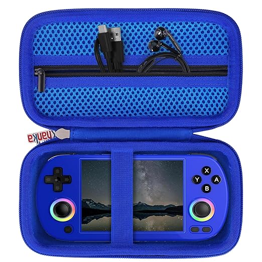 khanka Hard Travel Case Replacement for RG40XX H Retro Handheld Game Console,Case Only. (Blue)