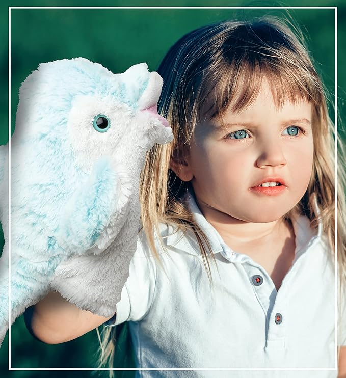 DolliBu Dolphin Plush Hand Puppet for Kids - Soft Plush Stuffed Animal Hand Puppet Toy for Puppet Show Games Puppet Theaters for Kids, Adult Cute Puppets Educational Toy to Teach Children & Toddlers