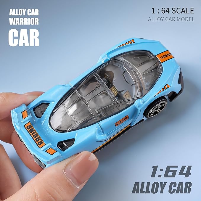 1:64 Scale Die-Cast Metal Toy Cars 12-Pack Vehicles Set, Includes Pickup, Racing Cars, Sports Cars for Display or Play, Great Gift for Kids Age 3 Years and Up (12 Pack)