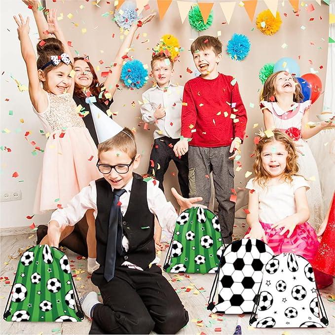 116PCS Soccer Party Favors Goodie Bags Bulk, Soccer Gift Bag Fillers with Mini Ball, Slap Bracelets, Wristband, Keychain, Stickers for Football Party Supplies