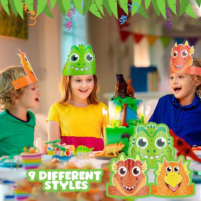 24 Pcs Party Hats for Kids Paper Headbands Crown for Boys Girls, Birthday Party Decoration Favors