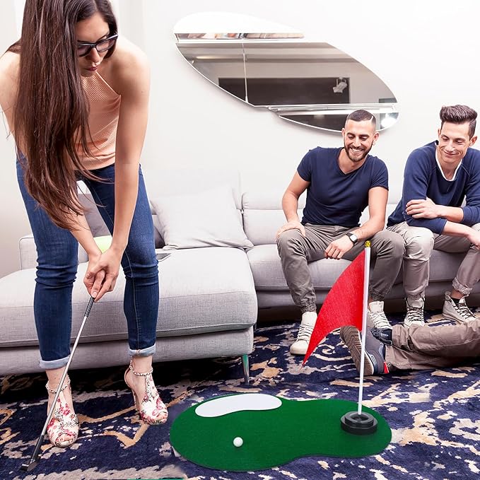 Tinideya 4 Set Golf Centerpieces Table Decorations Golf Party Supplies Including Ball Sand Trap Red Flag Plastic Flag Stand for Sport Themed Birthday Party Decor