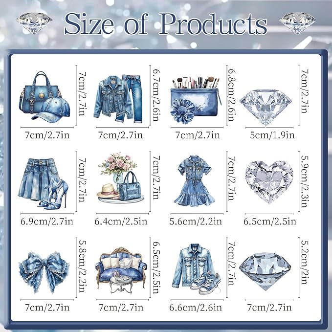 Denim and Diamonds Party Decorations - 24PCS Denim and Diamonds Cupcake Toppers Birthday Decoration Jacket Jeans Cupcake Picks Decor Baby Shower Supplies