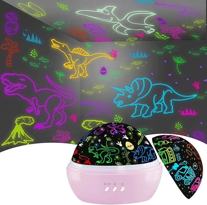 Dinosaur Toys for Girls,Dino Projection 2 in 1 Car Toys for 2-10 Year Kids,Easter Toy Chirstmas Xmax Birthday Gifts