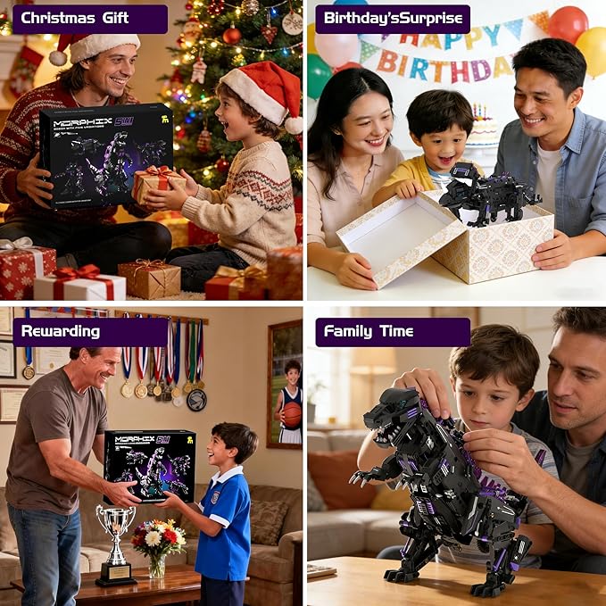 5in1 STEM Robot Dinosaurs Building Toys for Kids Remote & APP Controlled Dinosaur Robot STEM Building Kit for Kids Science Learning,DIY Building Blocks Set Gifts for Age 8+ Boys&Girls