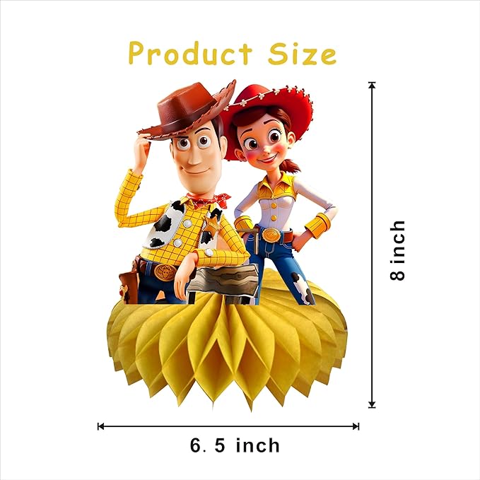8Pcs Cartoon For Toy Inspired Story Honeycomb Table Centerpiece,Birthday Party Supplies Table Decorations for Party Decorations.