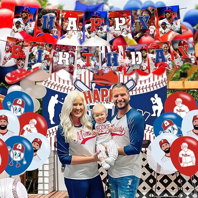Bryce Harper Baseball Star Birthday Party Decorations, Themed Party Supplies with Banner, Cake Topper, Cupcake Toppers, Balloons for Kids Adults Kids Sports Party Decorations