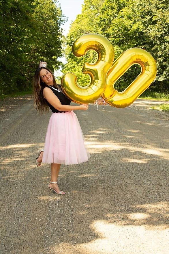 Number 30 Balloon, 40 Inch Happy 30th Birthday Decoration for Her Him, Gold Foil Number Balloons for Celebration Engagement Memorial Day's Big Event Supplies