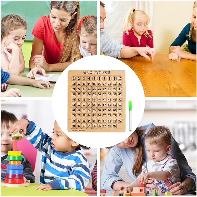 Slide Puzzle 1-99 Number Magnetic Educational Counting Toy - Doodle Board with Pen for Boys Girls Teens | Fun Learning Game for Easter Travel Christmas Holidays and Skill Development