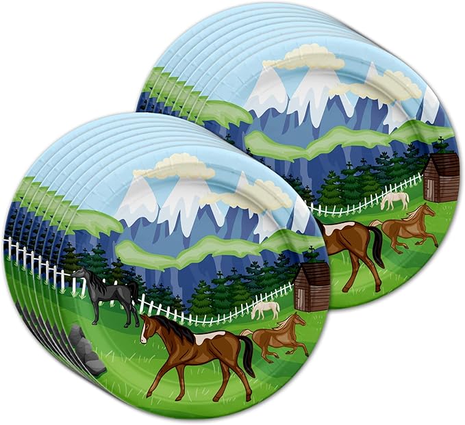 Wild Horses Birthday Party Supplies Set Plates Napkins Cups Tableware Kit for 16