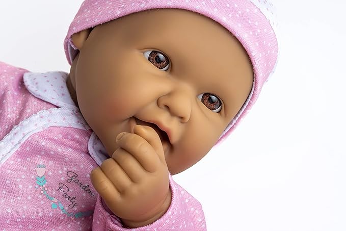JC Toys La Baby Hispanic 16-inch Small Soft Body Baby Doll La Baby | Washable |Removable Pink and White w/Hat, Pacifier & Magic Bottle | for Children 12 Months +