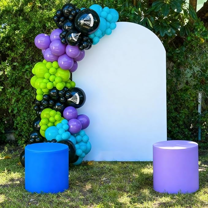 Green Purple Teal Balloons, 50PC 12 Inch Purple Blue Teal Fruit Green Black Parachute Print Balloons for Boys Game Theme Birthday Baby Shower Graduation Party Decorations