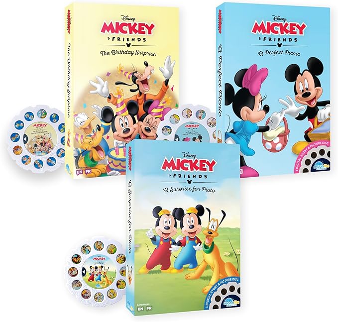 Moonlite Storytime 3-Story Bundle, Requires Moonlite Projector (Sold Separately), Mickey and Friends, Vibrant Storybook Art Projections with Sound Effects & Music