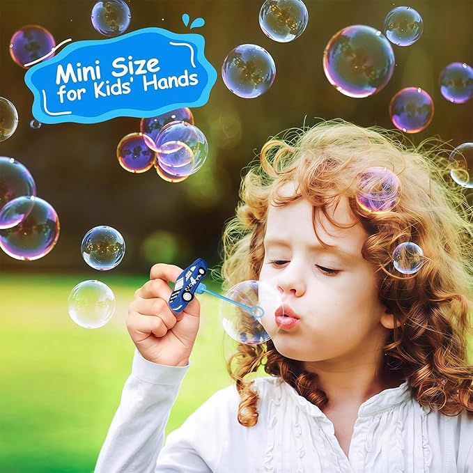 AMFZON 24Pcs Race Car Party Favors Bubble Wands for Kids, Racecar Wheels Mini Bubbles Wand Toys, Two Fast Birthday Party Supplies Goodie Gift Bag Stuffers Pinata Classroom Prizes
