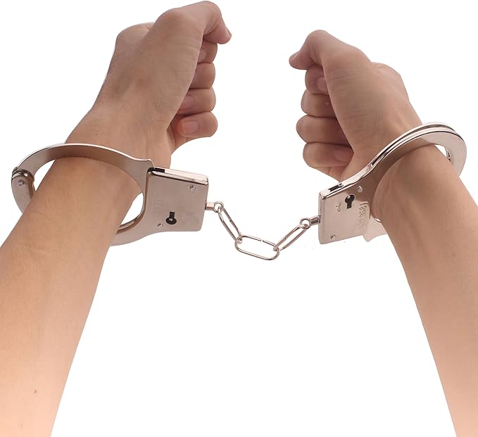 3 Pack Kids Play Toy Metal Handcuffs with Key for Swat Police Role Play Kids Party Supplies
