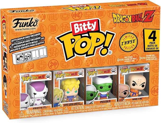 Funko Bitty Pop! 4-Pack: Dragon Ball Z - Frieza 100% Final Form, Super Saiyan Goku First Appearance, Vegeta, and a Mystery Figure - 0.9 Inch (2.2 Cm)