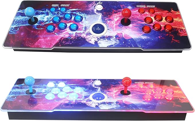 3D Saga DX Preloaded with 516 Vertical + 3000 Horizontal Games, 3 Sided Cocktails, 3D Saga Box Arcade Game Console, Precision LED Push Button 8 Way Joysitck USB Trackball,1280X720, 4P Games