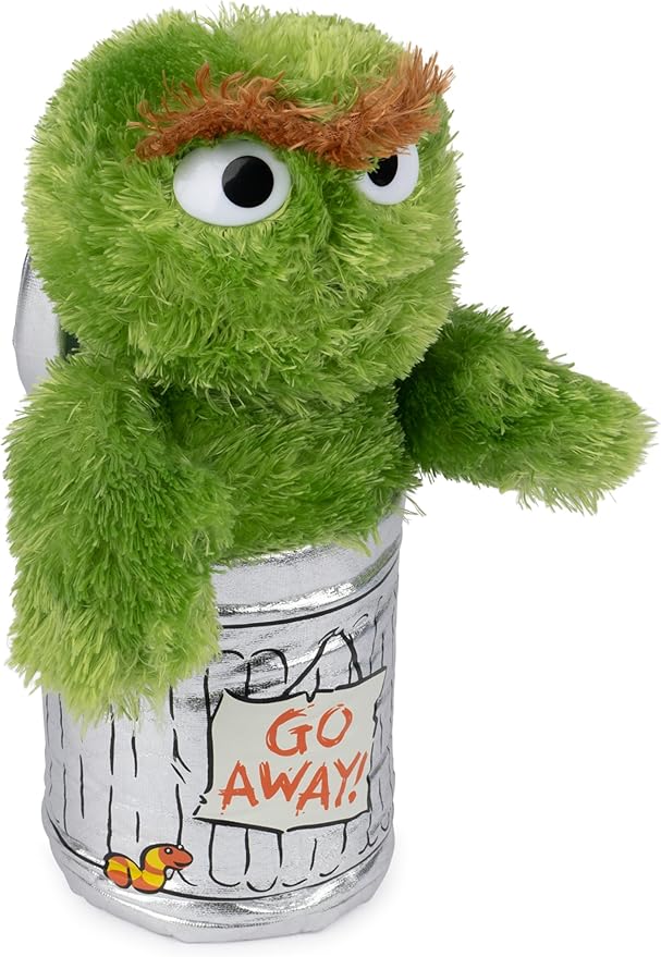 GUND Sesame Street Official Oscar The Grouch Muppet Plush, Premium Plush Toy for Ages 1 & Up, Green/Silver, 10”