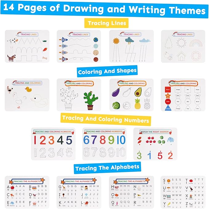Mallify Busy Book for Toddlers 1-3, Preschool Learning Activities 30 Themes Kids Binder and Early Learning Toys, Montessori Toys for 3 Year Old, Autism Learning Materials and Tracing Coloring Book