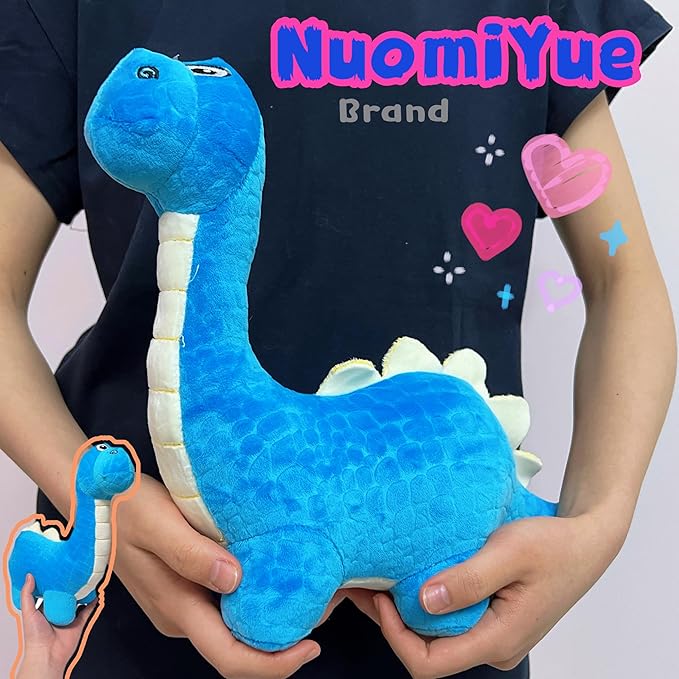12'' Blue Brachiosaurus Plush Toys for Kids and Babies, Cute Dinosaur Stuffed Animals for Boys and Girls, Kawaii Dinosaur Plushies, Stuffed Animal Plush Toys for Dino Themed Party Decorations
