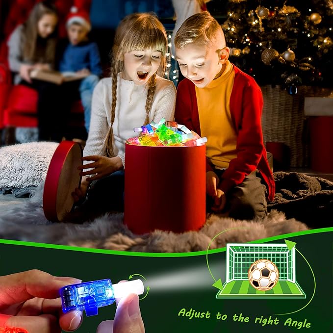 24PCS Soccer Party Favors-LED Finger Lights：Glow-in-the-Dark Light-Up Toys Bulk for Kids Boys Girls,Soccer Theme Birthday Party Decorations Supplies, Goodie Bags stuffers, Classroom Prizes, Fun Gifts