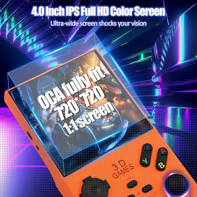 2026Newly Upgraded V40 MAX Retro Handheld Game Console with 256G Built-in 20000+ Classic Games, 4.0 Inch 4K HD IPS Screen Open Source Linux System, 4000mAh Battery, Portable Pocket Video Game Console