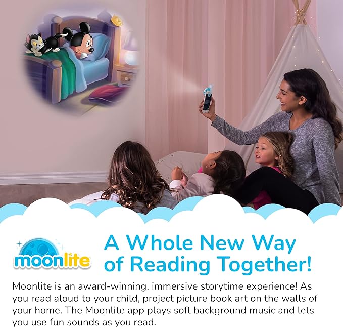 Moonlite Storytime - Disney's Mickey & Friends The Kitten Sitters Storytime Disc - A Magical Read - Projector Sold Separately - Digital Story w/ Sound FX - Learning Gifts for Kids Ages 1 Year & Up