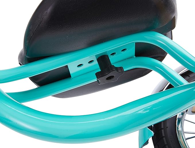 Schwinn Roadster Bike for Toddler, Kids Classic Tricycle, Low Positioned Steel Trike Frame with Bell and Handlebar Tassels, Rear Deck Made of Genuine Wood, for Boys and Girls Ages 2-4 Year Old, Teal