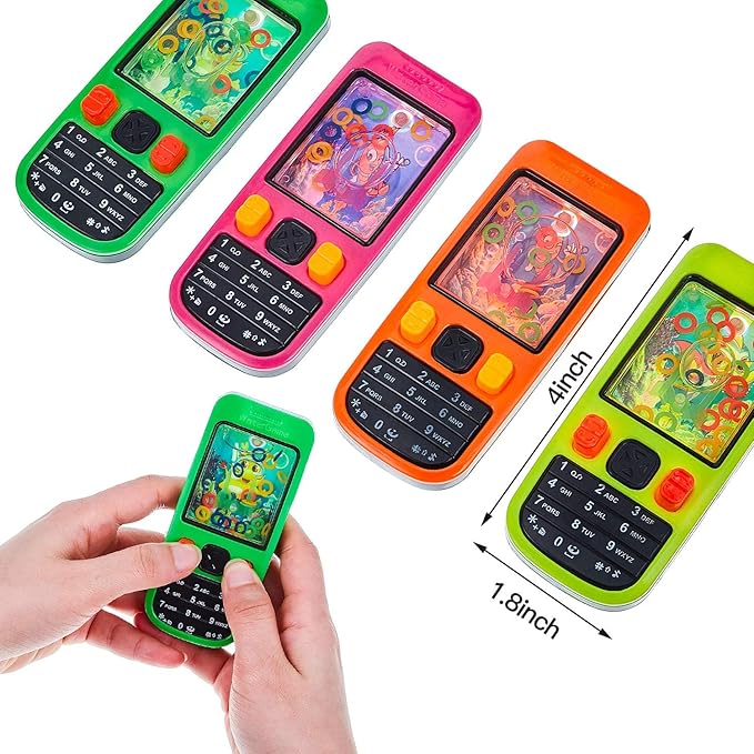 Gejoy 24 Pcs Handheld Water Ring Games Kids Party Favors Cellphone Water Ring Toss Game Goodie Bags Stuffers Party Favors for Kids Teenager Birthday Contest Prize (Cute)