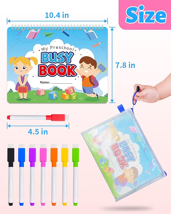 Benresive Montessori Preschool Busy Book for Toddlers 3-5, Preschool Learning Activities, Educational Toys Gifts Ages 3 and Up, Autism Sensory Travel Toys Easter Basket Stuffers for Toddlers