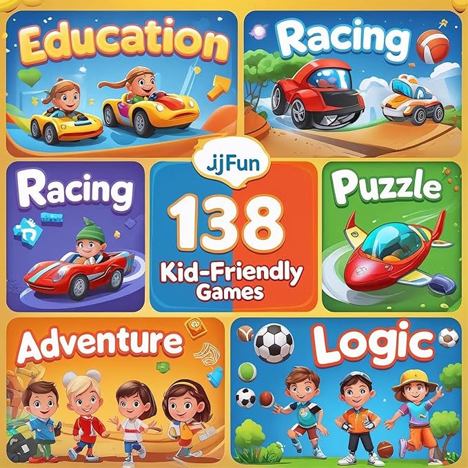 JJFUN Kids Portable Retro Handheld Game,Buit in 138 Claasic Games and 3.2'' IPS Screen, Rechargeable Portable Toy for Home/Car/Travel/On-The-go Fun, Perfect Birthday for Girls Ages 3-12
