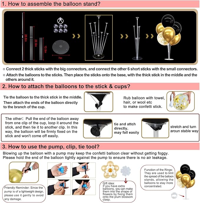 TONIFUL 6 Set Navy Blue Gold Balloon Centerpieces for Table,Balloon Arch Kit for Graduation Decorations 2026 Class of 2026 Party Decorations,New Year,Anniversary,Birthday Decoration