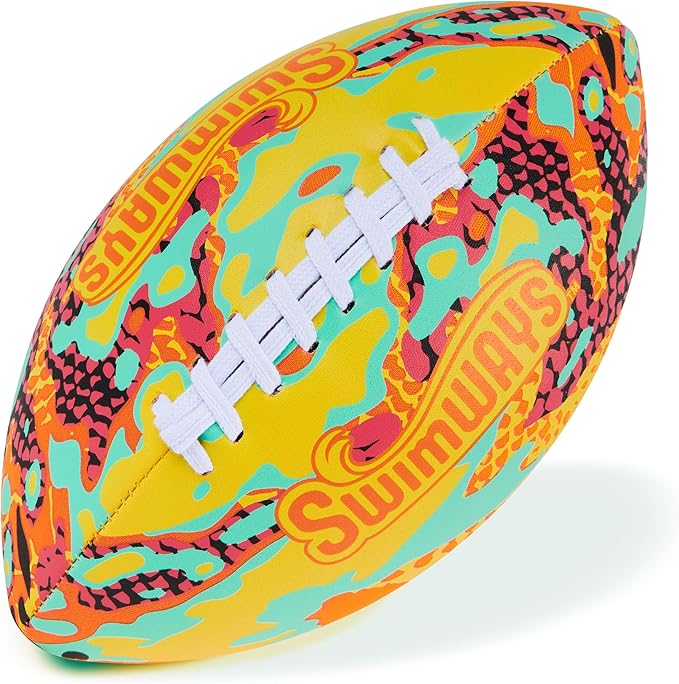Swimways Hydro Waterproof Football, Outdoor Games for Adults and Kids, Swimming Pool Accessories and Pool Party Games,9.25 Inches, Green
